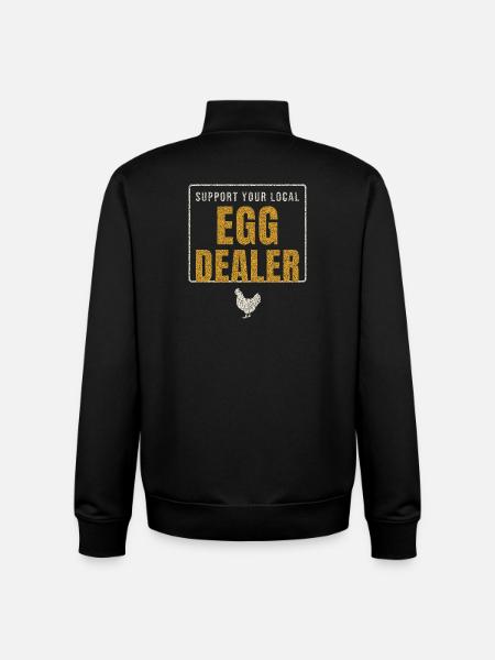 Support Your Local Egg Dealer - Unisex Organic Zip Sweatshirt by Stanley/Stella - black