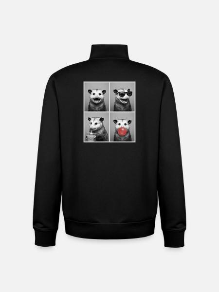 Opossums Opossum - Unisex Organic Zip Sweatshirt by Stanley/Stella - black