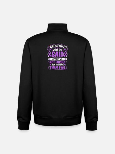Alzheimers Awareness Ribbon Dementia Awareness - Unisex Organic Zip Sweatshirt by Stanley/Stella - black