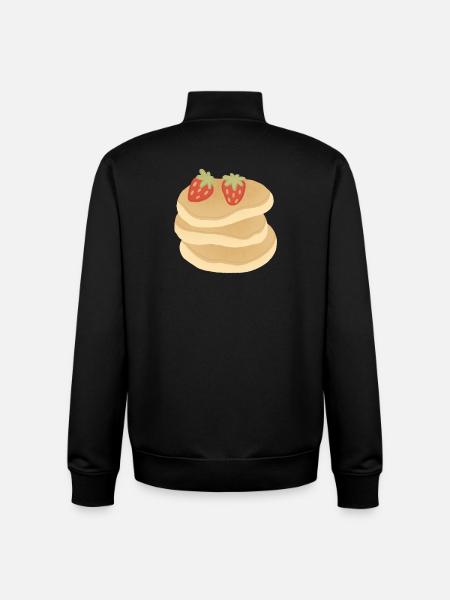 Strawberry Pancake Stack - Unisex Organic Zip Sweatshirt by Stanley/Stella - black