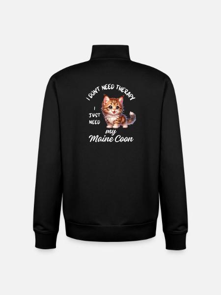 Cute Maine Coon - Unisex Organic Zip Sweatshirt by Stanley/Stella - black