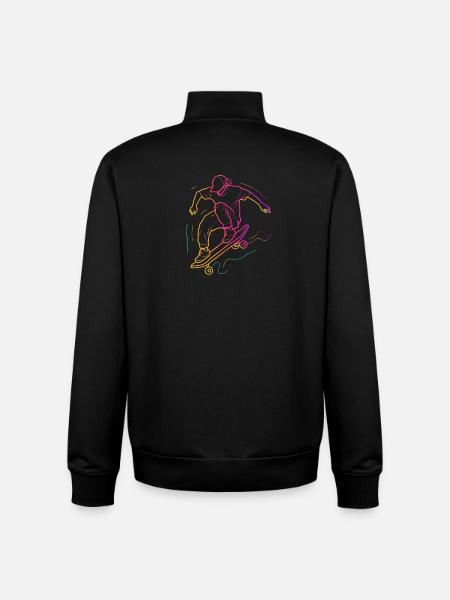 Skateboarder Retro - Unisex Organic Zip Sweatshirt by Stanley/Stella - black