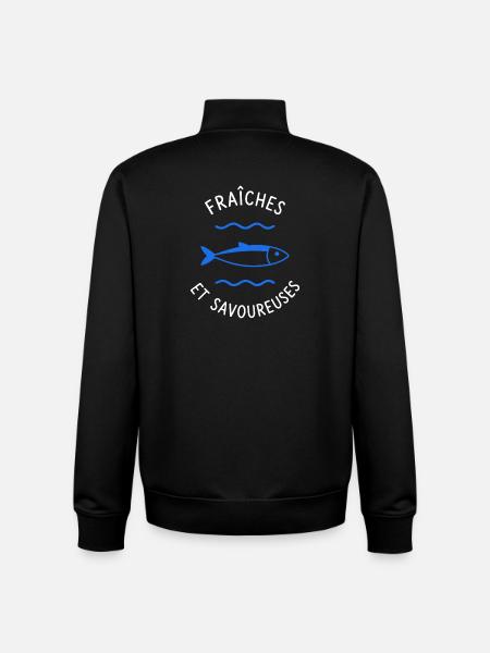Fraîches et Saveurs Poisson Bleu - Sweat zippé unisexe en coton bio Stanley/Stella - noir