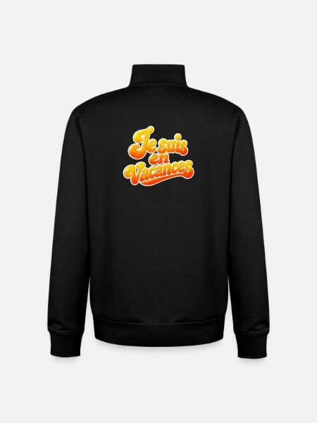 Je suis en vacances - Sweat zippé unisexe en coton bio Stanley/Stella - noir
