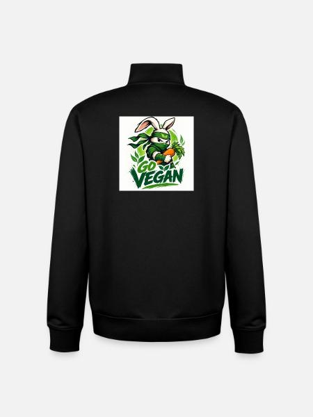 go vegan - Unisex Organic Zip Sweatshirt by Stanley/Stella - black