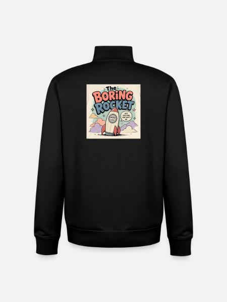 La fusée ennuyée - Sweat zippé unisexe en coton bio Stanley/Stella - noir