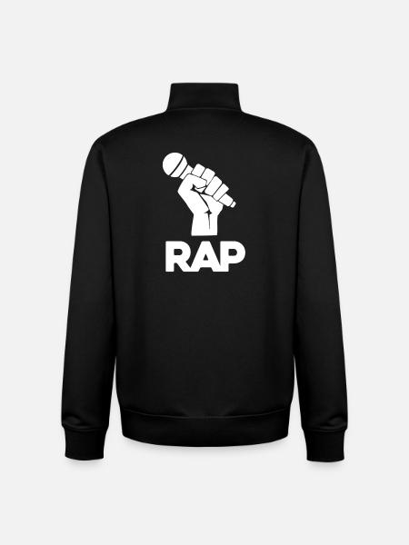 Silhouette du micro rap - Sweat zippé unisexe en coton bio Stanley/Stella - noir