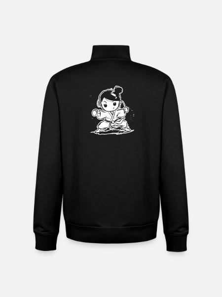 Karate Mädchen Cartoon Look - Unisex Organic Zip Sweatshirt von Stanley/Stella - Schwarz