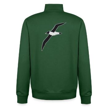 Albatros im Flug Graustufen Design - Unisex Organic Zip Sweatshirt von Stanley/Stella - Flaschengrün - Hinten - AI Model Male 185 dark (185cm)
