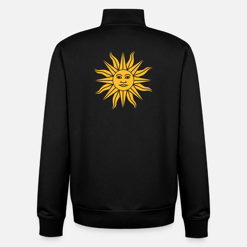 Sun Face - Sweat zippé unisexe en coton bio Stanley/Stella - noir