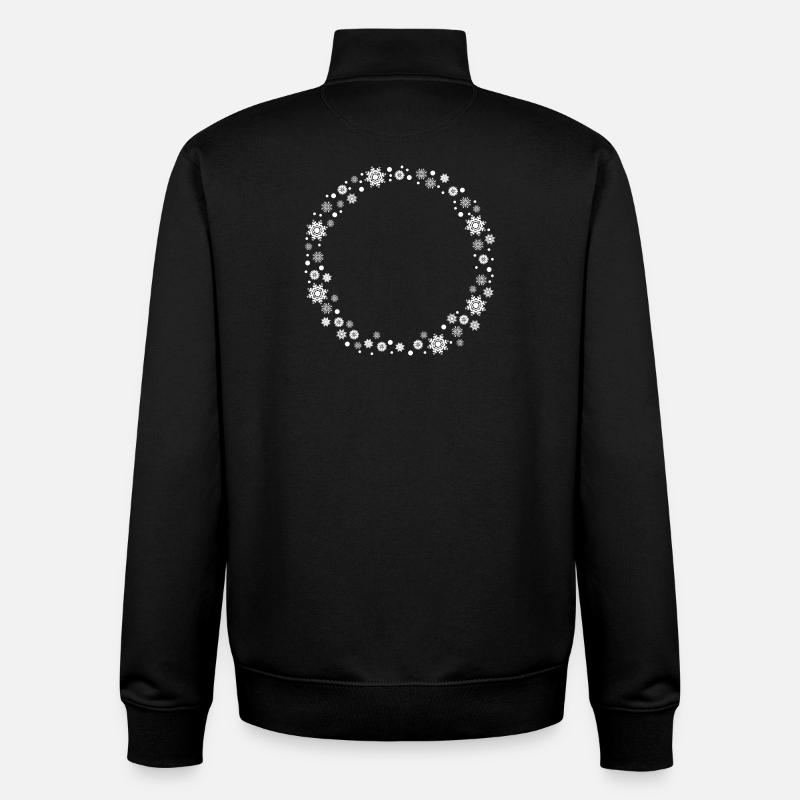round winter snowflakes frame - Unisex Organic Zip Sweatshirt by Stanley/Stella - black