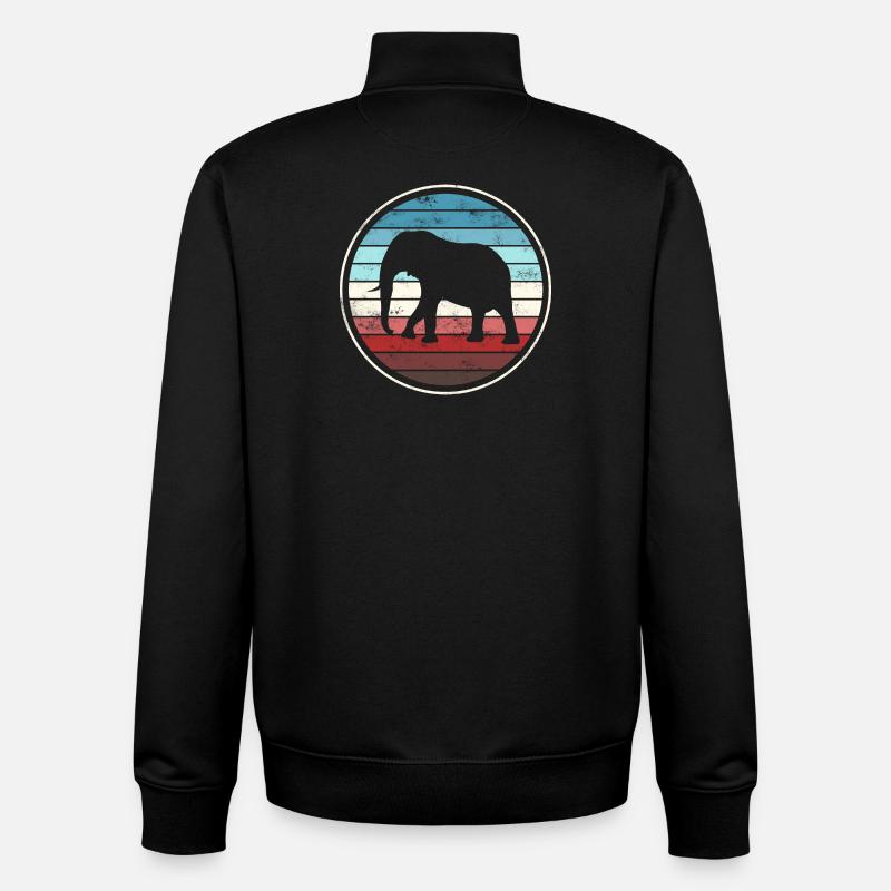 Éléphant éléphant - Sweat zippé unisexe en coton bio Stanley/Stella - noir