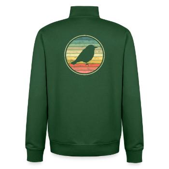oiseaux oiseaux - Sweat zippé unisexe en coton bio Stanley/Stella - vert bouteille - Dos - AI Model Male 185 dark (185cm)
