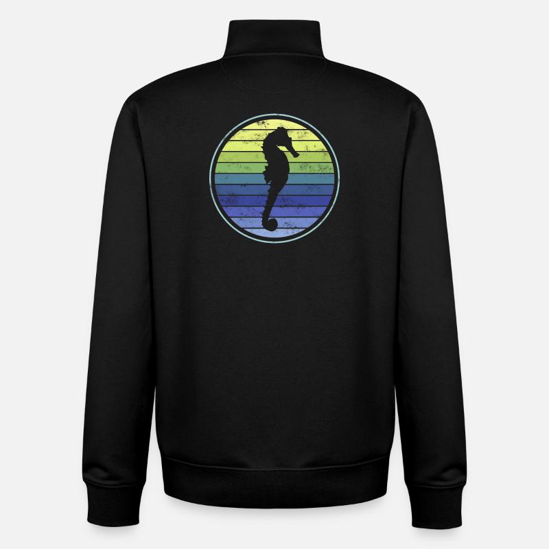 Seepferd Seepferdchen - Unisex Organic Zip Sweatshirt von Stanley/Stella - Schwarz