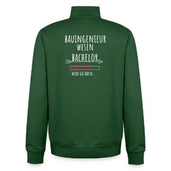Bauingenieurwesen Bachelor Studium Geschenk - Unisex Organic Zip Sweatshirt von Stanley/Stella - Flaschengrün - Hinten - AI Model Male 185 dark (185cm)