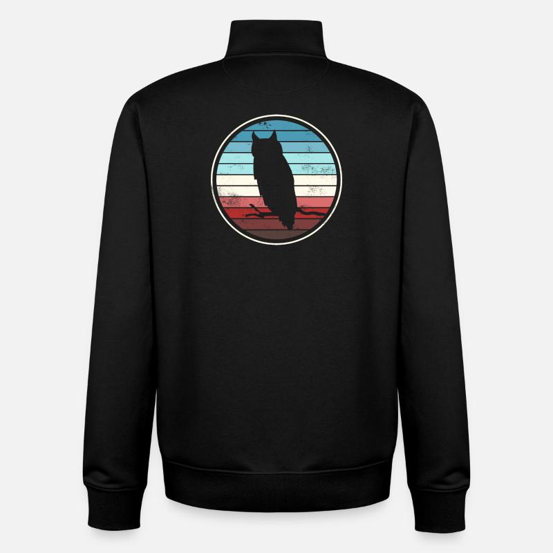 Eule Eulen - Unisex Organic Zip Sweatshirt von Stanley/Stella - Schwarz