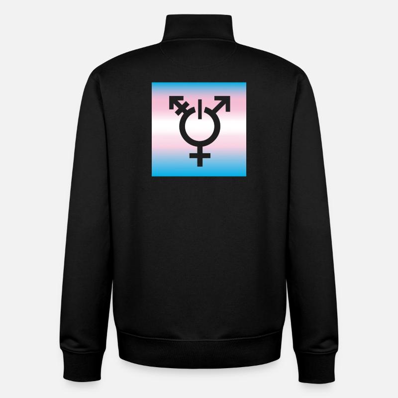 drapeau transgenre LBGTQ queer symbole tolérance CSD - Sweat zippé unisexe en coton bio Stanley/Stella - noir