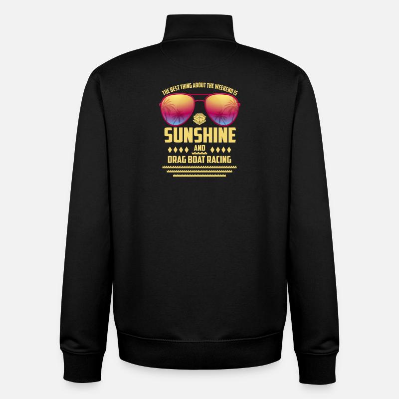 Soleil et navigation de plaisance - Sweat zippé unisexe en coton bio Stanley/Stella - noir