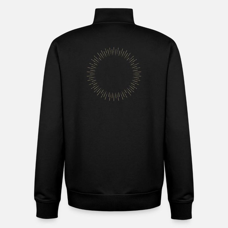 Cadre à rayons de l’anneau solaire doré - Sweat zippé unisexe en coton bio Stanley/Stella - noir