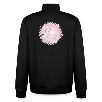 Flamingo bringt das Baby anstatt der Storch - Unisex Organic Zip Sweatshirt von Stanley/Stella - Schwarz - Hinten - AI Model Male 185 light (185cm)