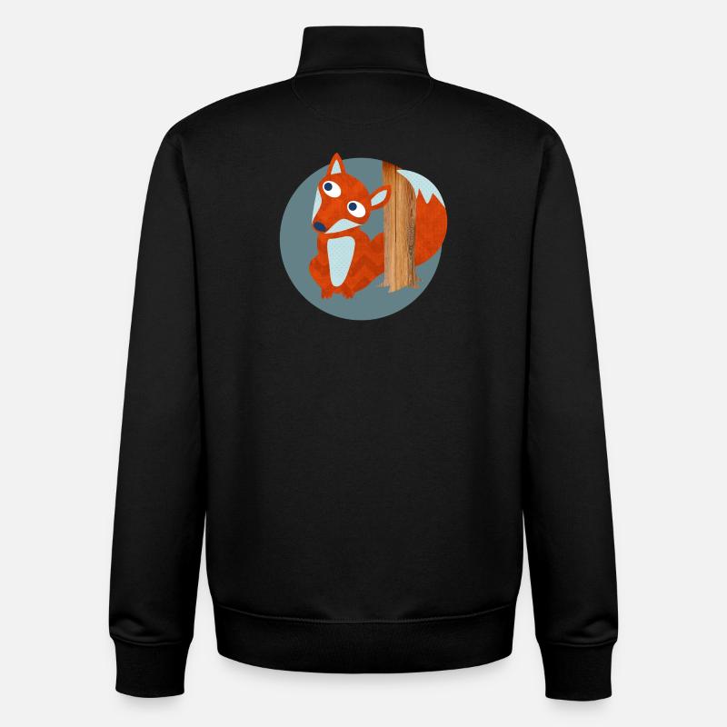 Fuchs Struktur Wald Kinderzimmer Muster Comic  - Unisex Organic Zip Sweatshirt von Stanley/Stella - Schwarz