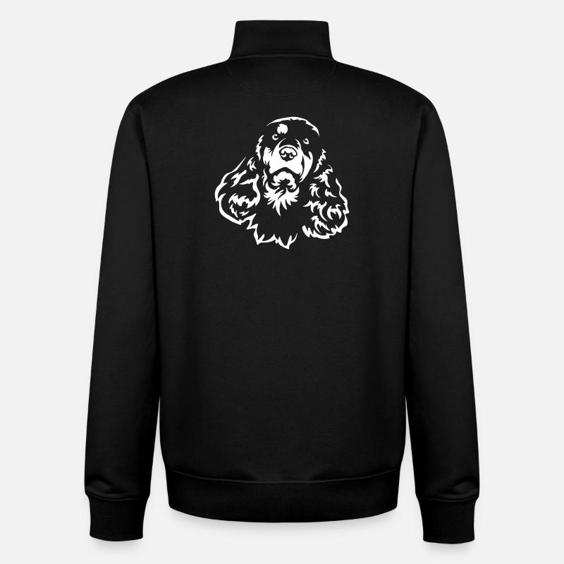 Cocker Spaniel Kopf "Black Edition" - Unisex Organic Zip Sweatshirt von Stanley/Stella - Schwarz