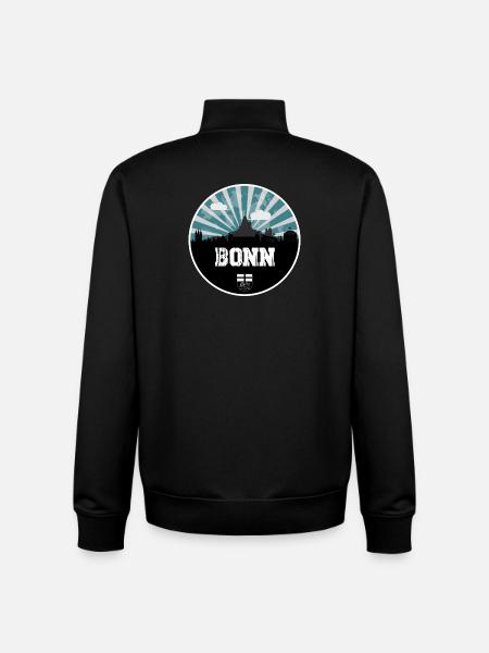 Bonn Skyline Blue Hour - Unisex Organic Zip Sweatshirt by Stanley/Stella - black