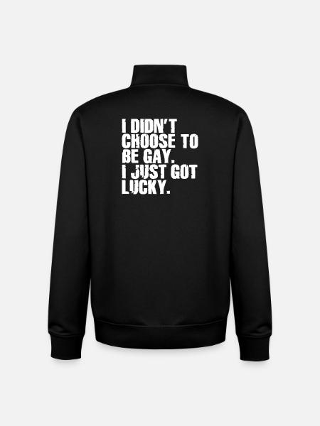 Gay Humor Gay Saying Funny Rainbow Flag - Unisex Organic Zip Sweatshirt by Stanley/Stella - black