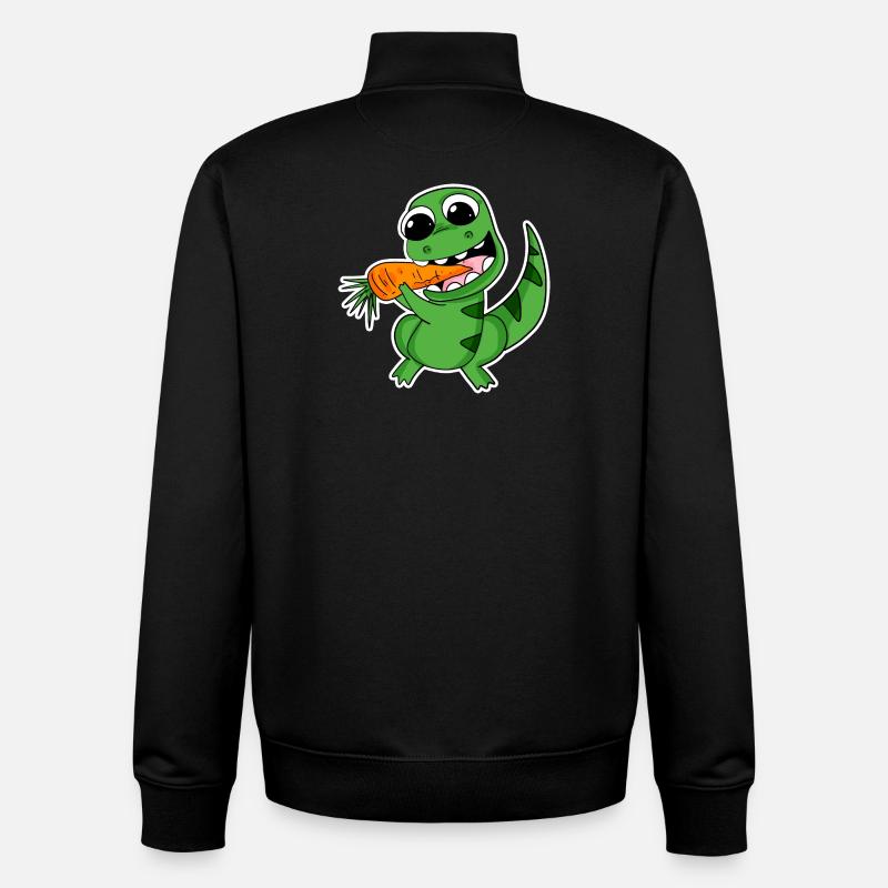 Dino eats carrot - Unisex Organic Zip Sweatshirt by Stanley/Stella - black