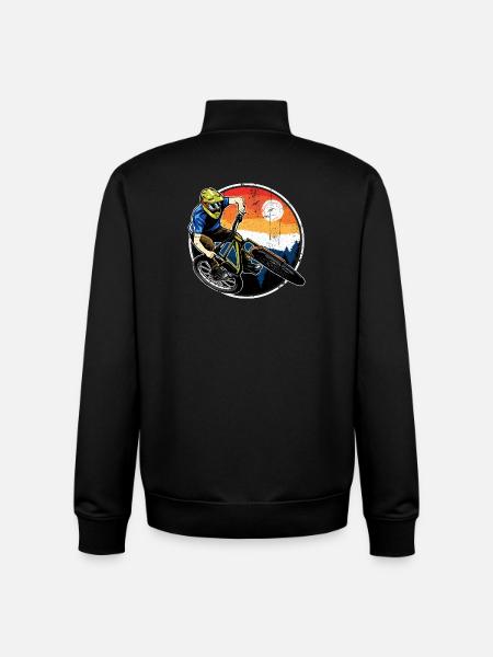 Sunset MTB Rider Circle - Unisex Organic Zip Sweatshirt von Stanley/Stella - Schwarz