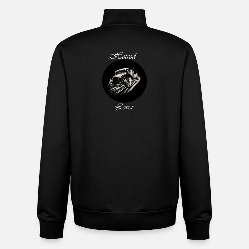 Hotrod Lover 2 blanc - Sweat zippé unisexe en coton bio Stanley/Stella - noir
