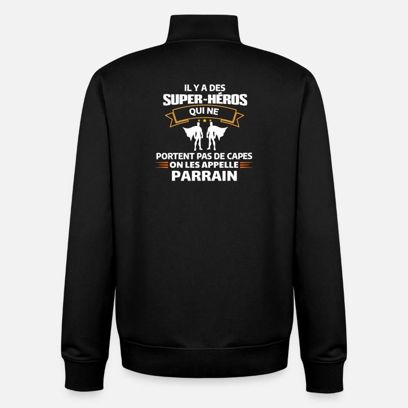 Citations de Super-Héros Amusantes - Sweat zippé unisexe en coton bio Stanley/Stella - noir