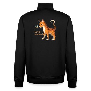 L’amour des animaux - Sweat zippé unisexe en coton bio Stanley/Stella - noir - Dos - AI Model Male 185 light (185cm)