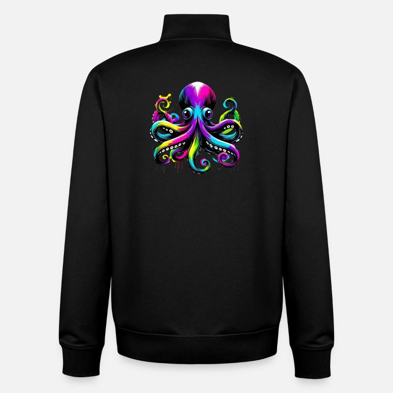Octopus - Unisex Organic Zip Sweatshirt by Stanley/Stella - black