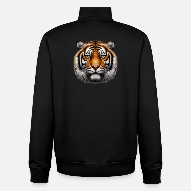 Tiger - Unisex Organic Zip Sweatshirt by Stanley/Stella - black