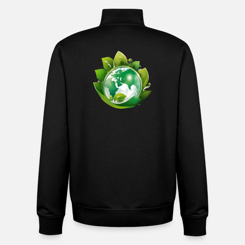 Planet Erde, Mutter Natur - Unisex Organic Zip Sweatshirt von Stanley/Stella - Schwarz