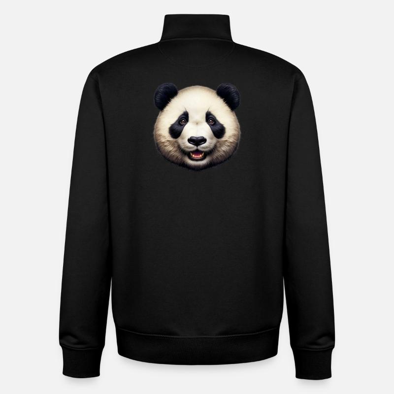 Panda - Unisex Organic Zip Sweatshirt by Stanley/Stella - black