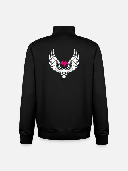Skull Broken Heart Anti Valentine's Day - Unisex Organic Zip Sweatshirt by Stanley/Stella - black
