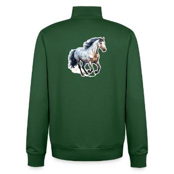 Cheval sauvage - Sweat zippé unisexe en coton bio Stanley/Stella - vert bouteille - Dos - AI Model Male 185 dark (185cm)