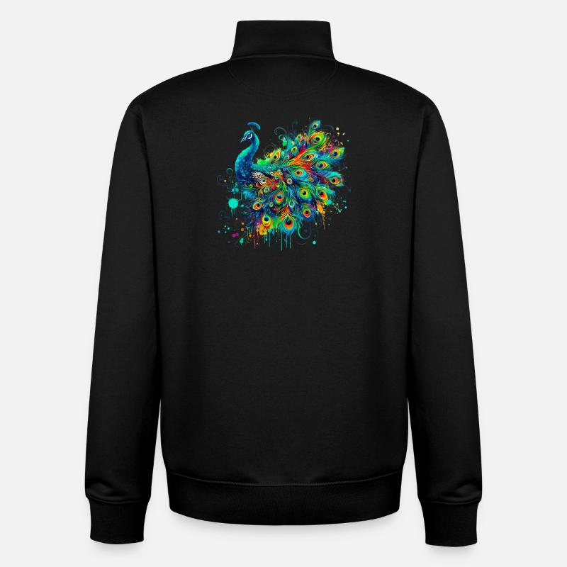 Peacock - Unisex Organic Zip Sweatshirt by Stanley/Stella - black