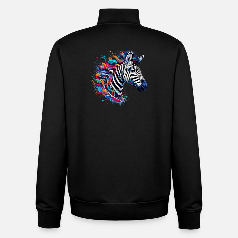 Zebra - Unisex Organic Zip Sweatshirt by Stanley/Stella - black