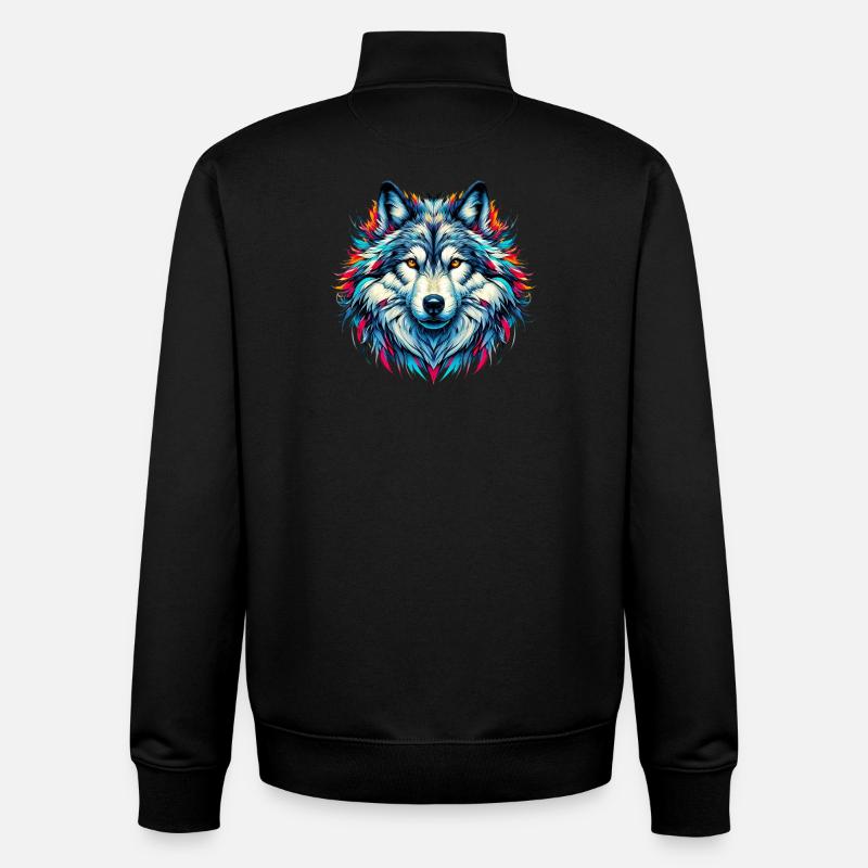 Loup - Sweat zippé unisexe en coton bio Stanley/Stella - noir