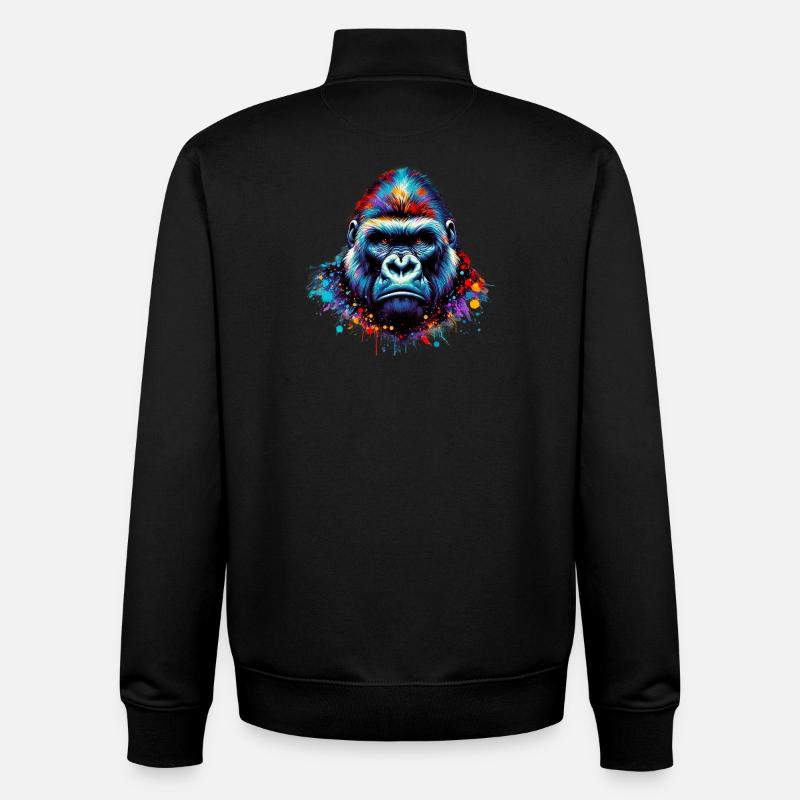 Gorilla - Unisex Organic Zip Sweatshirt by Stanley/Stella - black