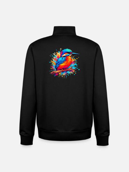 Kingfisher - Unisex Organic Zip Sweatshirt by Stanley/Stella - black