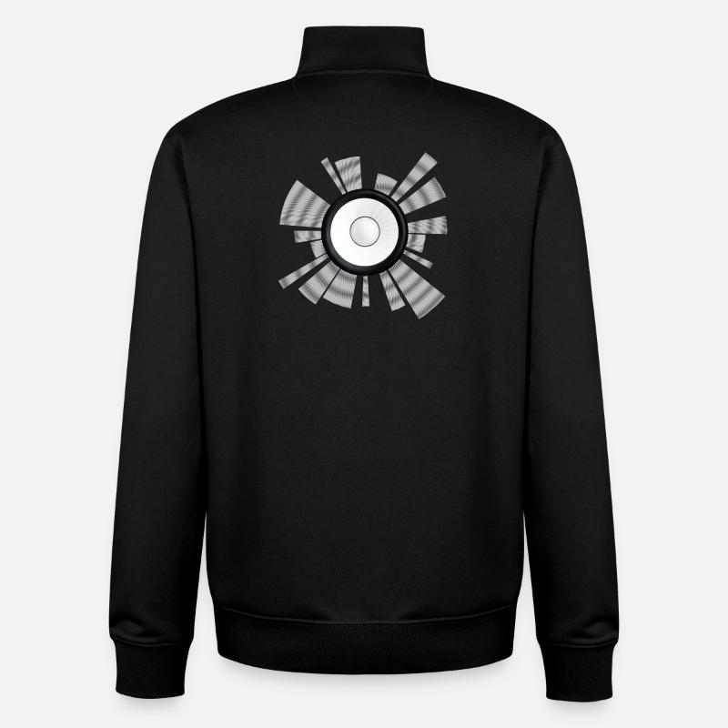 Centre du haut-parleur à faisceau sonore - Sweat zippé unisexe en coton bio Stanley/Stella - noir