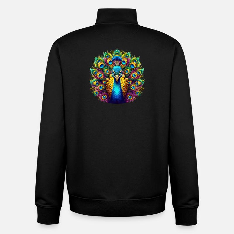 Peacock - Unisex Organic Zip Sweatshirt by Stanley/Stella - black