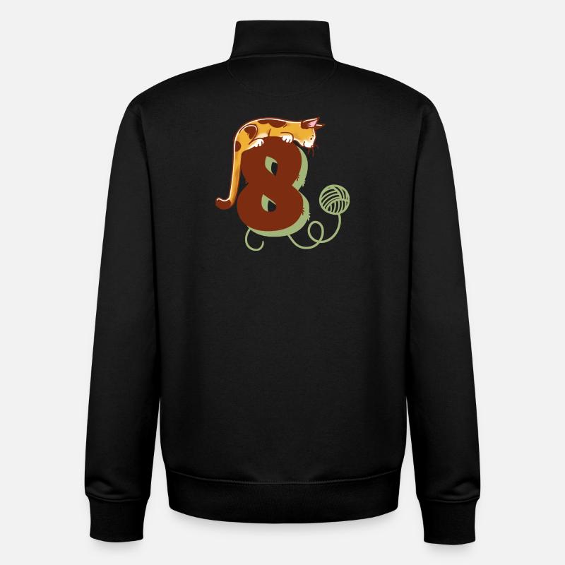 Katze Zahl 8 - Unisex Organic Zip Sweatshirt von Stanley/Stella - Schwarz