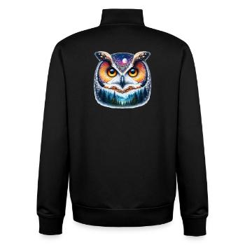 Eule - Unisex Organic Zip Sweatshirt von Stanley/Stella - Schwarz - Hinten - AI Model Male 185 light (185cm)