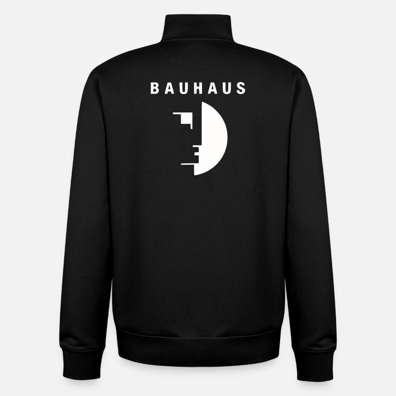 100 ans de l'école de design Bauhaus - Logo du Bau - Sweat zippé unisexe en coton bio Stanley/Stella - noir