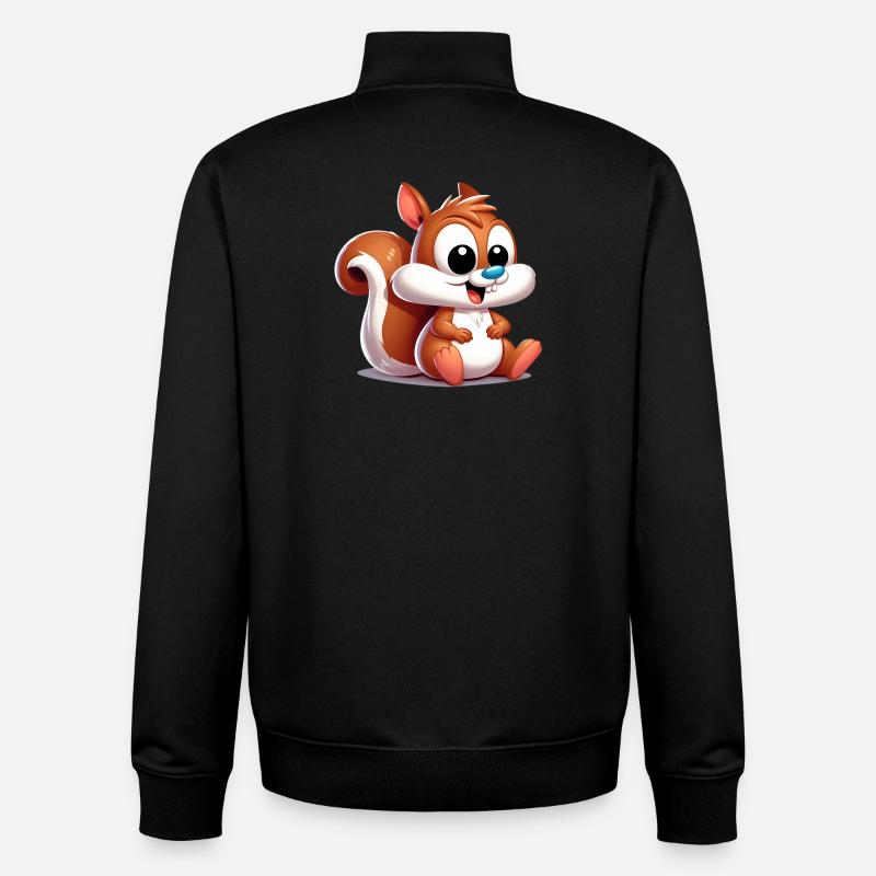Écureuil - Sweat zippé unisexe en coton bio Stanley/Stella - noir
